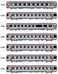 L.S. Models MW2402 - H0 - 7-tlg. Set Personenwagen TEOZ, SNCF, Ep. VI